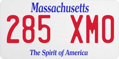 MA license plate 285XM0