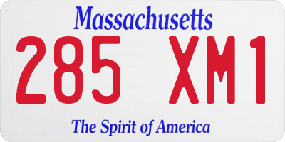 MA license plate 285XM1