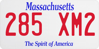 MA license plate 285XM2