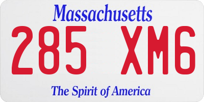 MA license plate 285XM6
