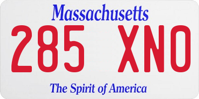 MA license plate 285XN0