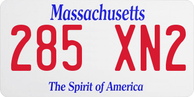 MA license plate 285XN2