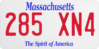 MA license plate 285XN4