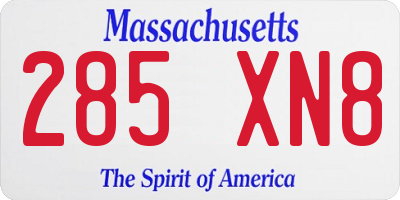 MA license plate 285XN8