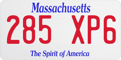 MA license plate 285XP6