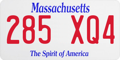 MA license plate 285XQ4