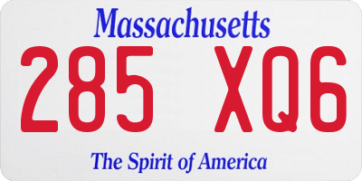 MA license plate 285XQ6