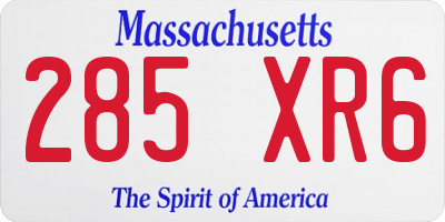 MA license plate 285XR6