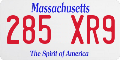 MA license plate 285XR9