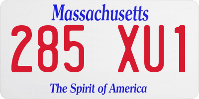 MA license plate 285XU1