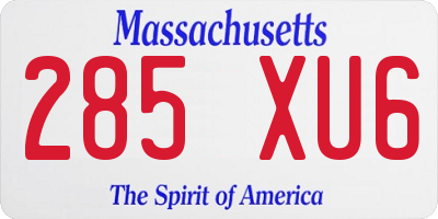 MA license plate 285XU6