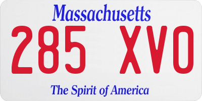 MA license plate 285XV0
