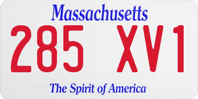 MA license plate 285XV1