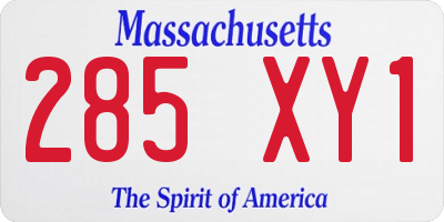 MA license plate 285XY1