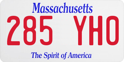 MA license plate 285YH0