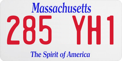 MA license plate 285YH1