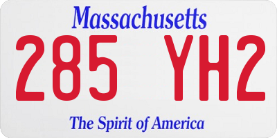 MA license plate 285YH2