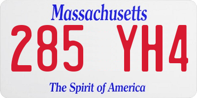 MA license plate 285YH4