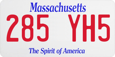 MA license plate 285YH5