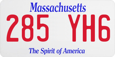 MA license plate 285YH6