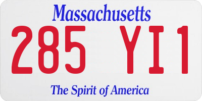 MA license plate 285YI1