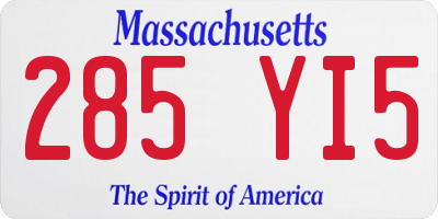 MA license plate 285YI5