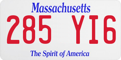 MA license plate 285YI6