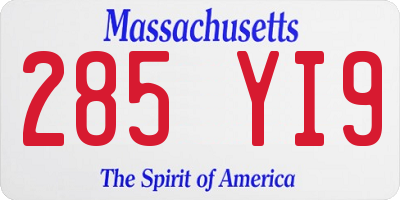 MA license plate 285YI9