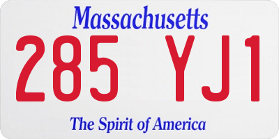 MA license plate 285YJ1