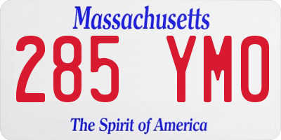 MA license plate 285YM0