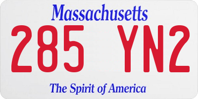 MA license plate 285YN2