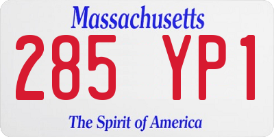 MA license plate 285YP1