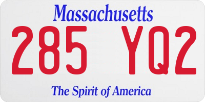 MA license plate 285YQ2