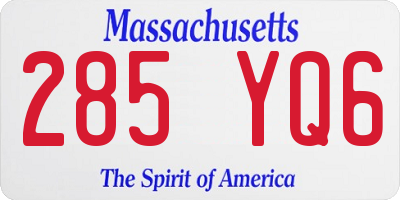 MA license plate 285YQ6