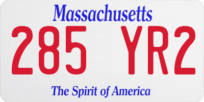 MA license plate 285YR2
