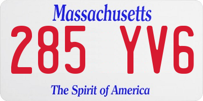 MA license plate 285YV6