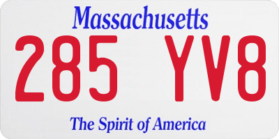 MA license plate 285YV8