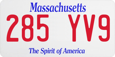 MA license plate 285YV9