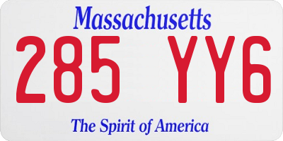 MA license plate 285YY6