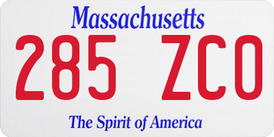 MA license plate 285ZC0