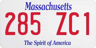 MA license plate 285ZC1