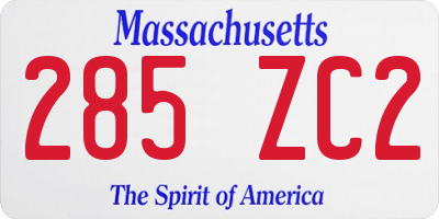 MA license plate 285ZC2