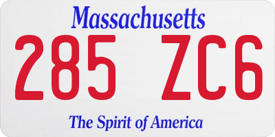 MA license plate 285ZC6