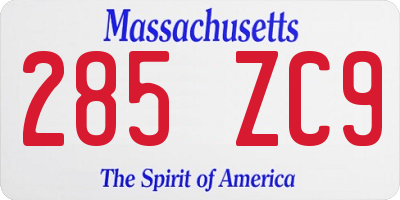 MA license plate 285ZC9