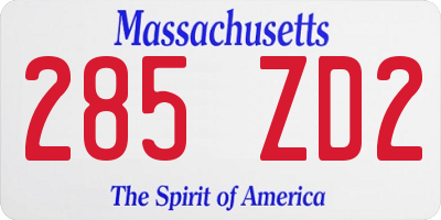 MA license plate 285ZD2