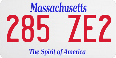 MA license plate 285ZE2