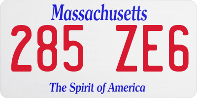 MA license plate 285ZE6