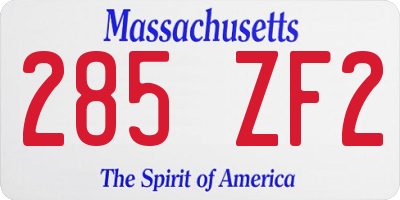 MA license plate 285ZF2