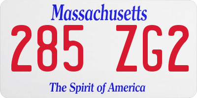 MA license plate 285ZG2