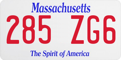 MA license plate 285ZG6